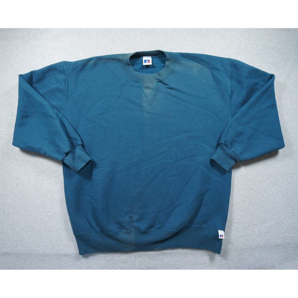Vintage Russell Athletic Sweatshirt Mens Large Blue Crewneck 90s Sweater USA